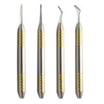 4 PCs Set of Dental Periotome Gold Micro Serrated Single End