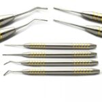 4 PCs Set of Dental Periotome Gold Micro Serrated Single End - Image 2