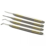 4 PCs Set of Dental Periotome Gold Micro Serrated Single End - Image 7