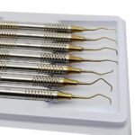 7 Pcs Hollow Handle Gracey Curettes Set Gold Titanium Double Ended Stainless Steel - Image 2