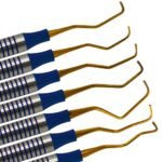 7 Pcs Gracey Curettes Set Double Ended Titanium Coated Gold Tips - Image 2