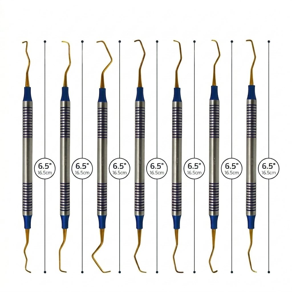 Gemini_Generated_Image_8ycydn8ycydn8ycy 7 Pcs Gracey Curettes Set Double Ended Titanium Coated Gold Tips - Image 1