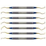 7 Pcs Gracey Curettes Set Double Ended Titanium Coated Gold Tips - Image 3