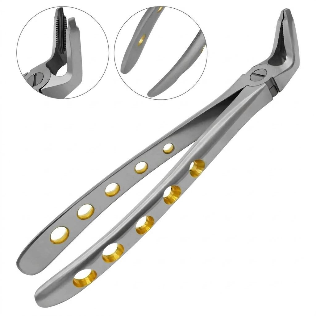 Gemini_Generated_Image_du8yzndu8yzndu8y Dental Extracting Forceps #F2 Diamond Dusted Gold Handle - Image 1